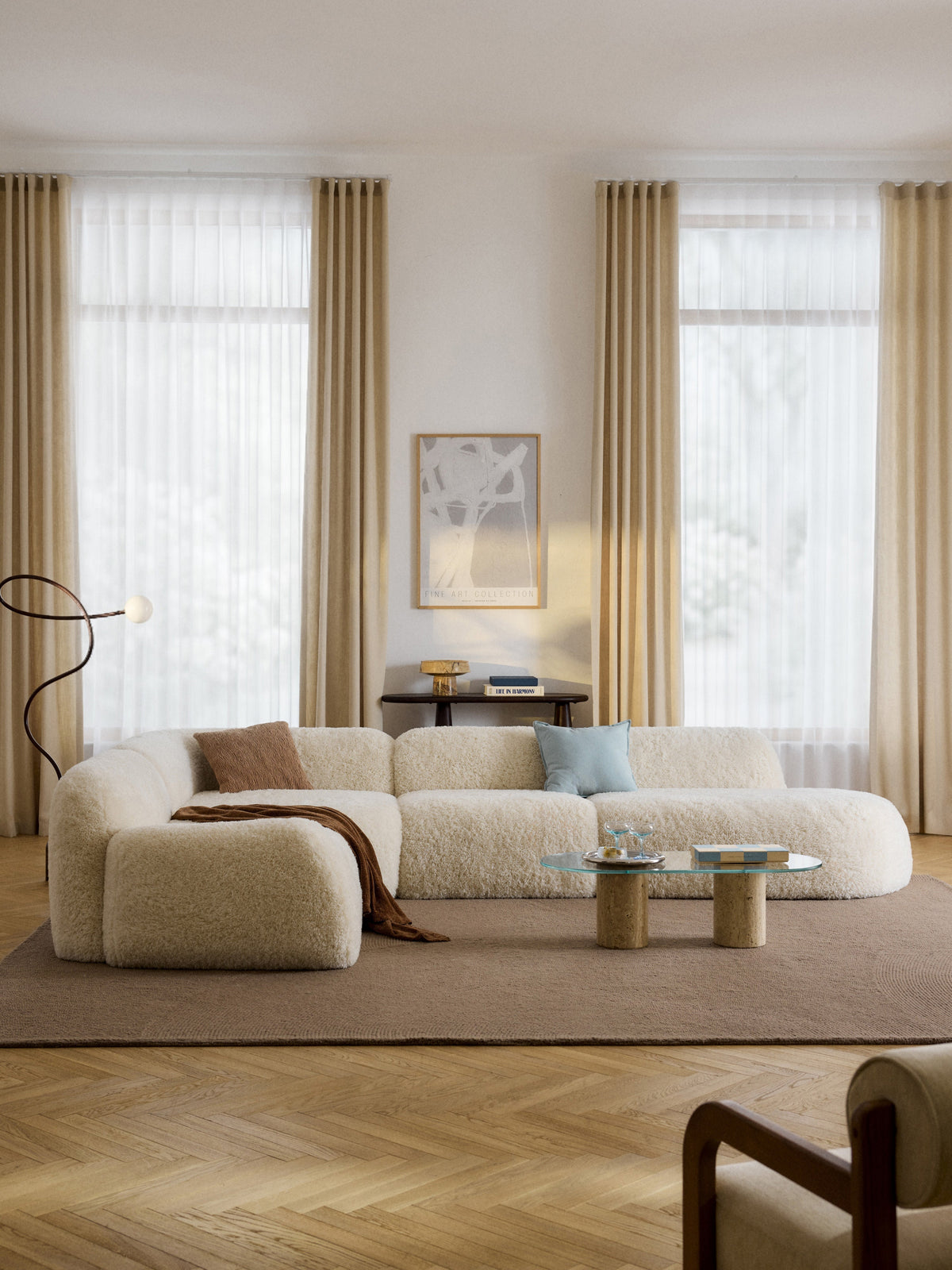 Wolena Modular Teddy XL Corner Sofa with Chaise Longue