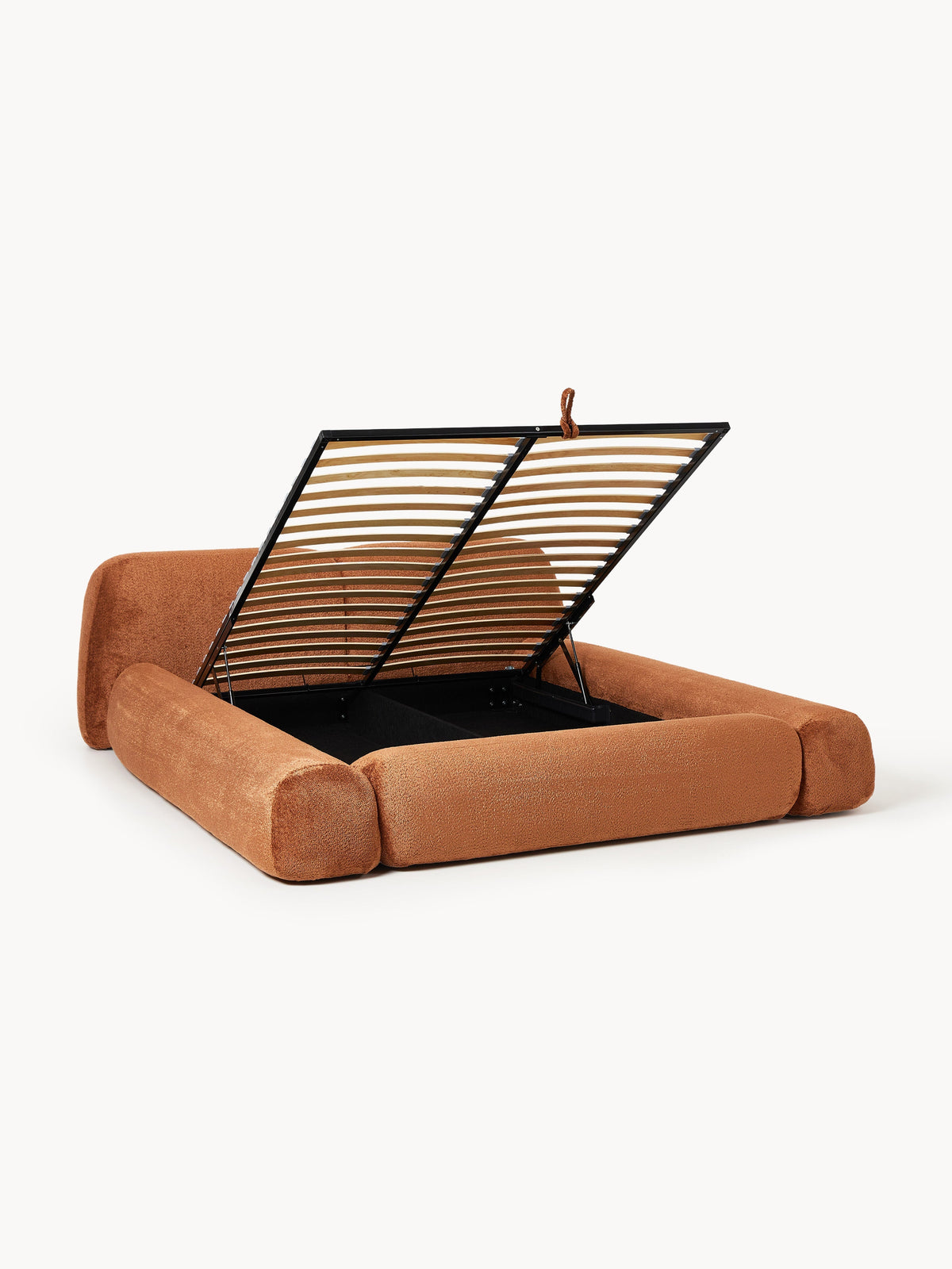 Wolena Upholstered Bed in Teddy Bouclé with Storage