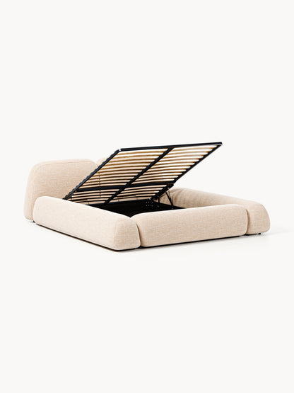 Wolena Upholstered Bouclé Bed with Storage