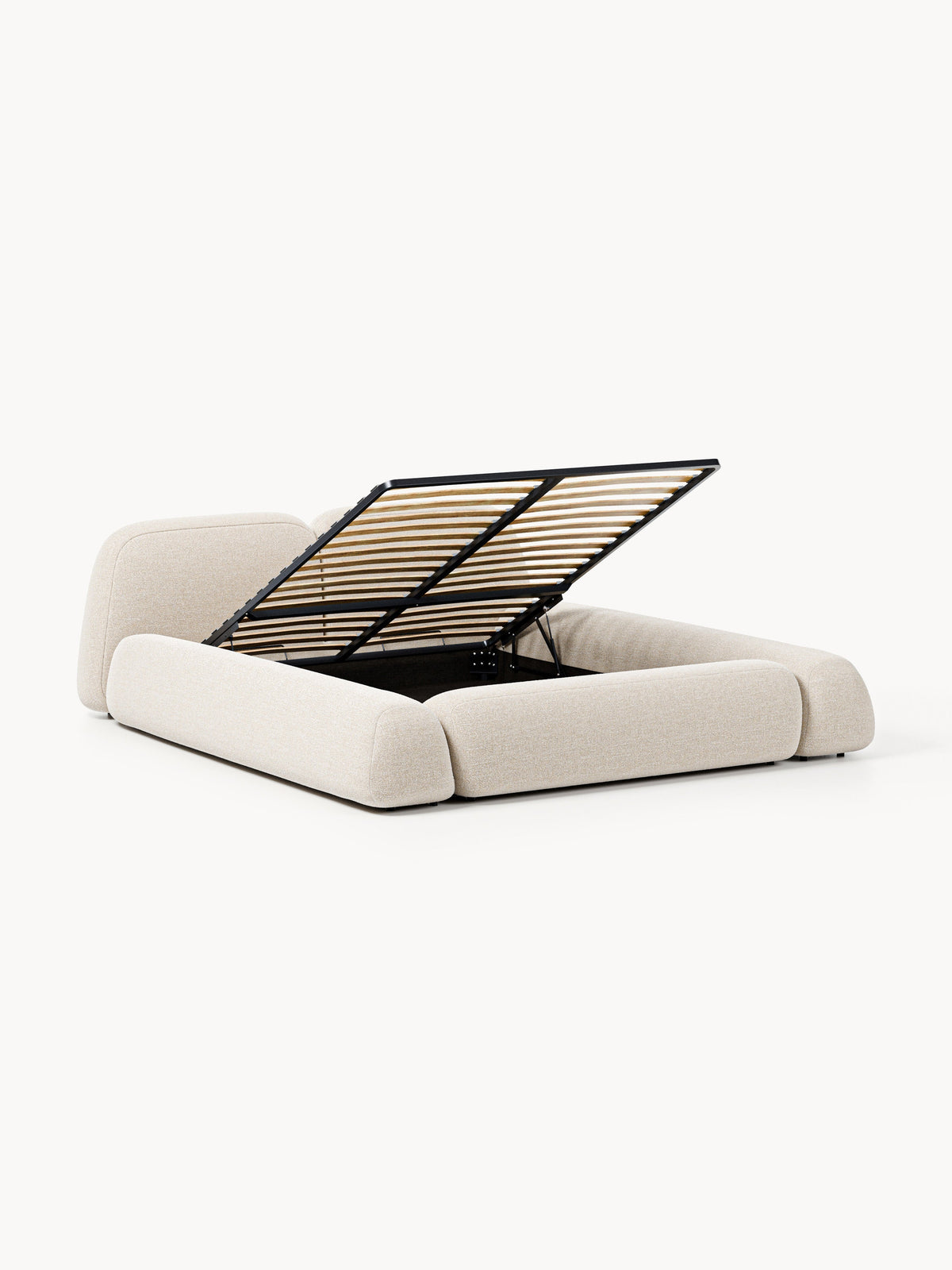 Wolena Upholstered Bouclé Bed with Storage